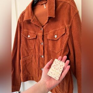 NWT Free People Nelson Rust Orange Corduroy Jacket